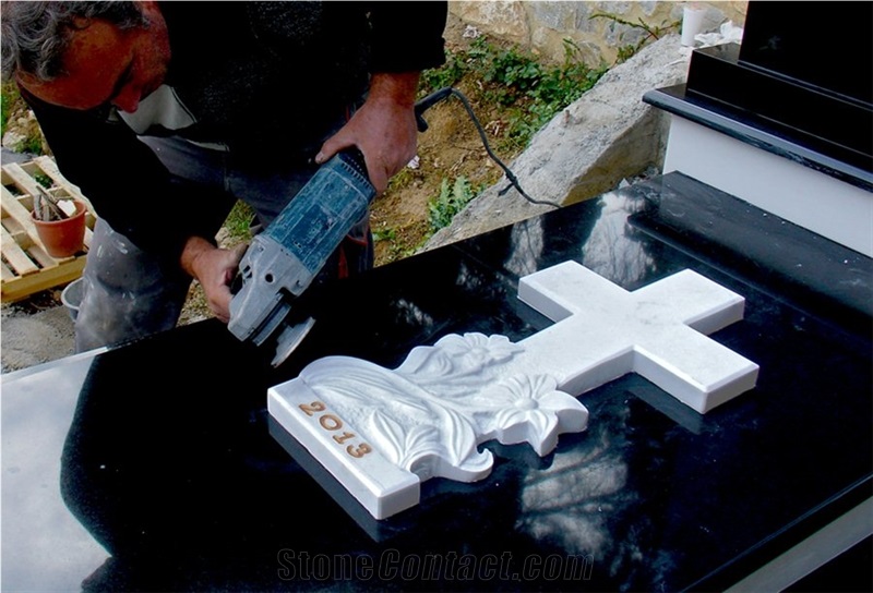Monumental Vases - Crosses, Macedonian White Marble Monumental Vases
