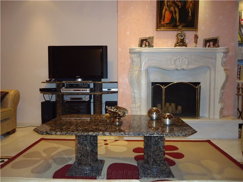Volakas Imperial Marble Polished Hand Carved Fireplace