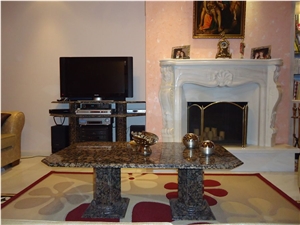 Volakas Imperial Marble Polished Hand Carved Fireplace