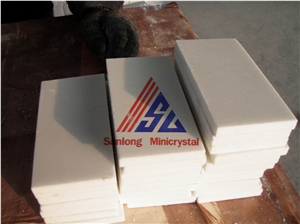 Pure White Artificial Crystallized Glass Stone Tiles