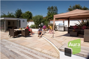 Patio Designs and Installation, Beige Sandstone Patio