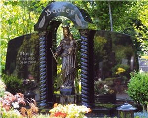 Absolute Black Granite Headstone, Black Granite Monument & Tombstone