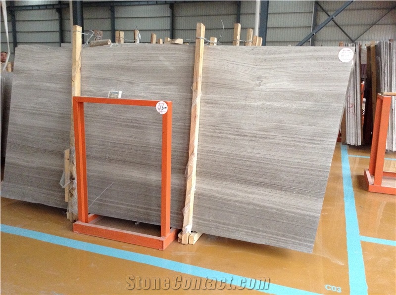 Wooden Grey Marble Slabs&Tiles, China Grey Marble
