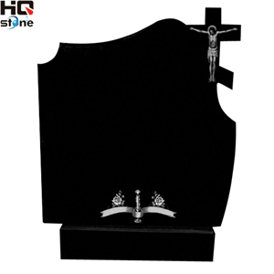 Shanxi Black Granite Monuments with Cross Tombstone Shanxi Black Granite Monuments with Cross Tombstone