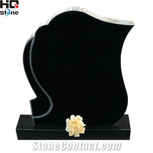 Wave Shanxi Black Granite Monuments