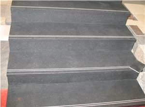 G684 Granite Stairs and Steps,Black Granite Stairs and Steps,Interior Stair and Step