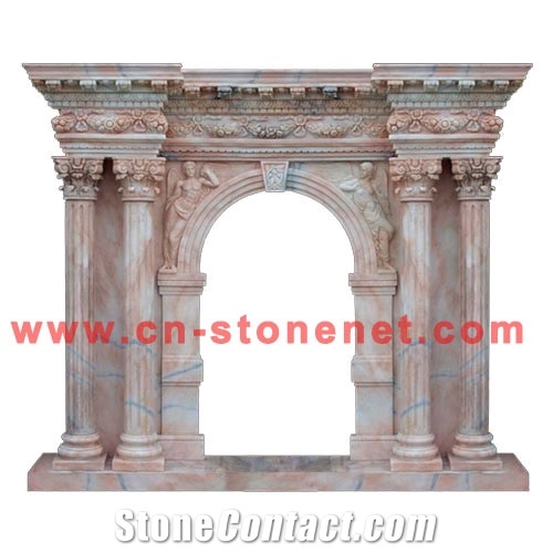 Marble Fireplace Surround,White Marble Fireplace Mantel,Cl-F500