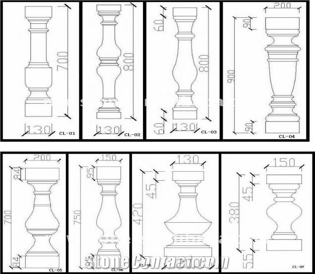 Red Natural Stone Baluster Baltic Brown Granite Balcony Baluster Railings