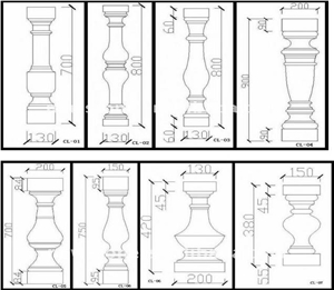 Red Natural Stone Baluster Baltic Brown Granite Balcony Baluster Railings