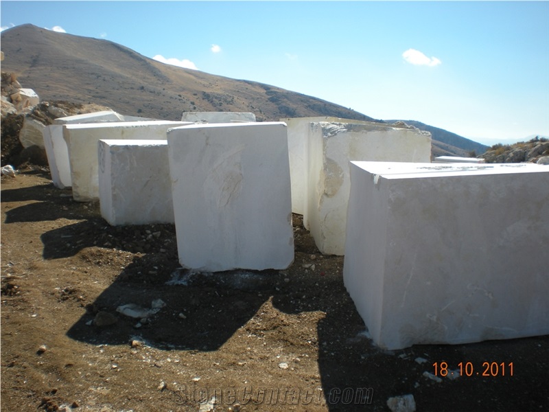 Golden Rose Marble Blocks, Turkey White Marble