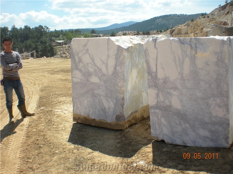 Milas Lilac Marble Blocks, Turkey Lilac Marble