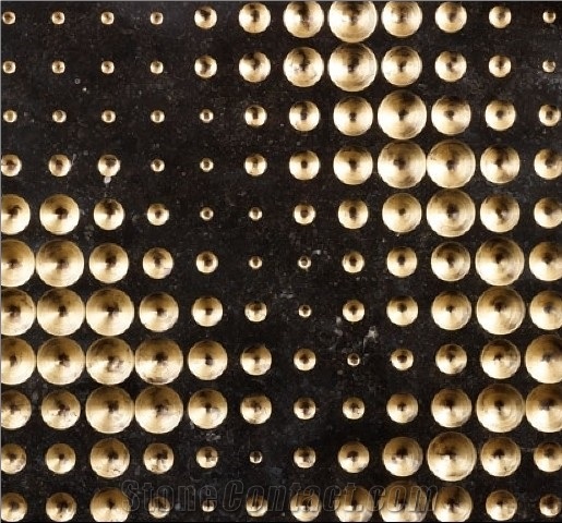 Cheap 3d Black Gold Leaf Luxury Stone Wall Art Tiles