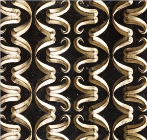 Gold Leaf 3d Luxury Stone Wall Panel, Black Granite Wall Panels