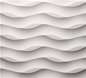 Natural Limestone 3d Wall Surface Tile, White Limestone Wall Natural Limestone 3d Wall Surface Tile, White Limestone Wall