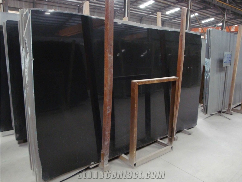 Natural Absolute Black Granite Slabs