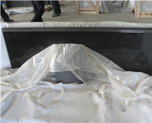 Shanxi Black Granite Slabs with Four Sides Ogee Edges Finish