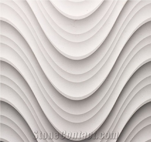3d Interior Stone Wall Art Panels, White Limestone Wall