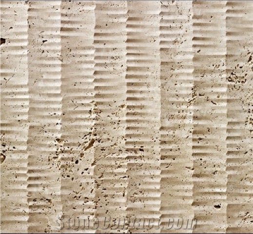 Natural Stone 3d Feature Travertine Wall Art Panel, Beige Travertine Wall