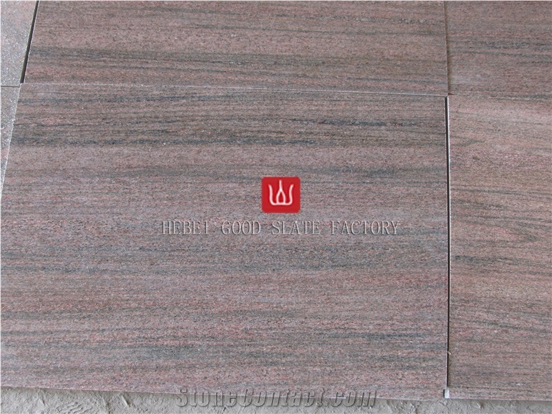 Pink-Vein Quartzite Honed Surface Slabs & Tiles, China Pink Quartzite