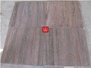 Pink-Vein Quartzite Honed Surface Slabs & Tiles, China Pink Quartzite