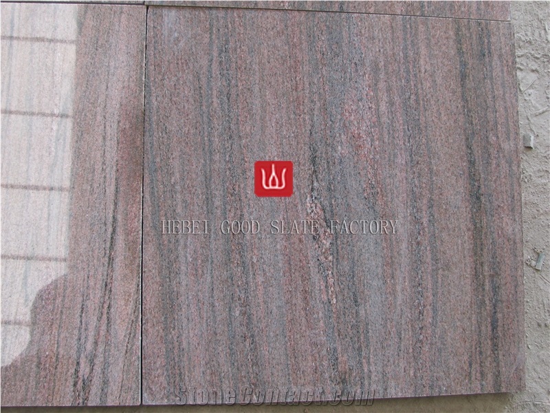 Pink-Vein Quartzite Honed Surface Slabs & Tiles, China Pink Quartzite