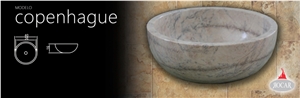 Copenhague - Marble Polished Wash Basin, Gris Aroche Grey Marble Sinks & Basins
