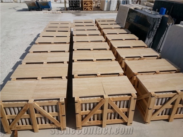 Denizli Light Beige Travertine Tiles & Slabs, Polished Floor Tiles, Wall Tiles