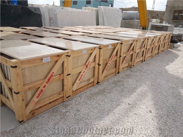 Denizli Light Beige Travertine Tiles & Slabs, Polished Floor Tiles, Wall Tiles