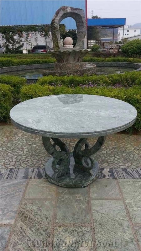 Circular Green Stone Table Top, Green Tables