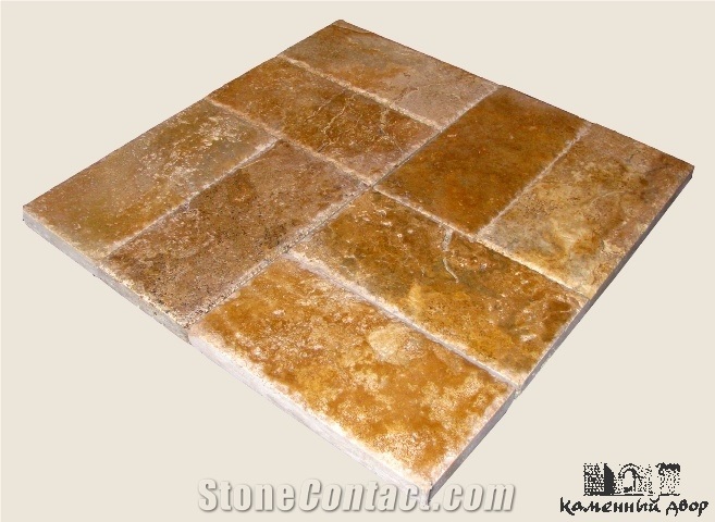 Travertine Yellow Pavers, Exterior Pattern