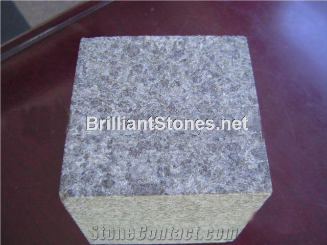10cm T Flamed Black Granite Cube Stone, G684 Fuding Black Granite Cube Stone