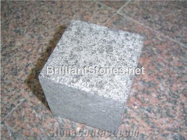 10cm T Flamed Black Granite Cube Stone, G684 Fuding Black Granite Cube Stone
