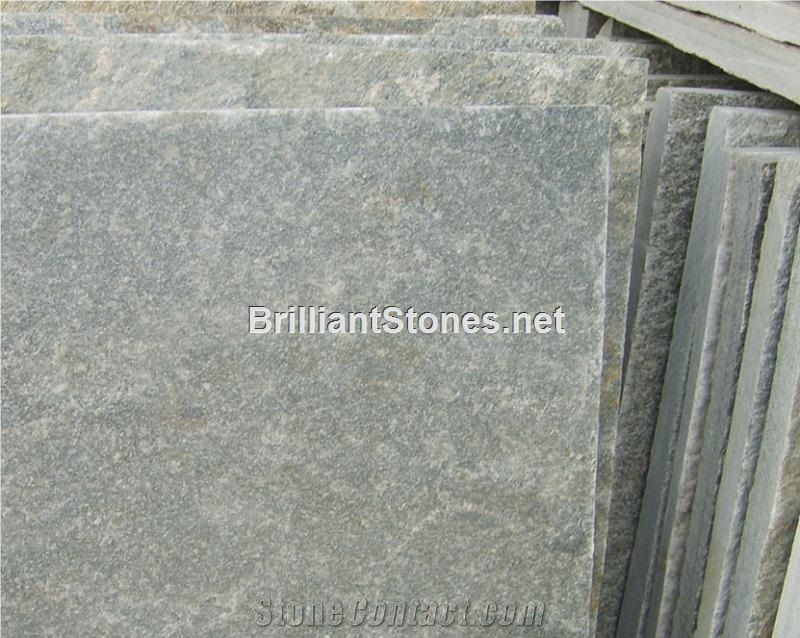 Green Quartzite Tiles Honed, China Green Quartzite