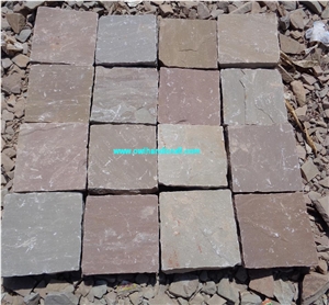 Kandla Multicolor Sandstone, Kandla Brown Sandstone Pavers,Delhi Brown Sandstone Cubes Stone & Pavers