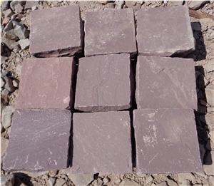 Red Sandstone Cubes, Chocklate Red Sandstoen Cubes,, Sandstoen Cubes, Pavers Red Sandstone