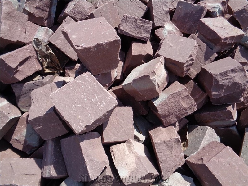 Red Sandstone Cubes, Chocklate Red Sandstoen Cubes,, Sandstoen Cubes, Pavers Red Sandstone