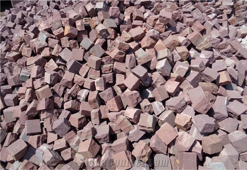Red Sandstone Cubes, Chocklate Red Sandstoen Cubes,, Sandstoen Cubes, Pavers Red Sandstone