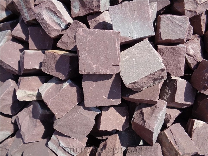 Red Sandstone Cubes, Chocklate Red Sandstoen Cubes,, Sandstoen Cubes, Pavers Red Sandstone
