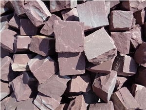 Red Sandstone Cubes, Chocklate Red Sandstoen Cubes,, Sandstoen Cubes, Pavers Red Sandstone