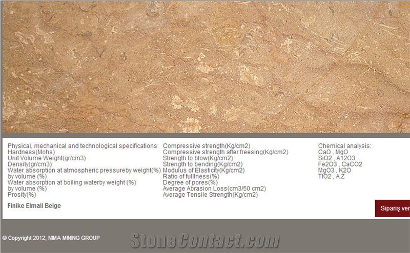 Finike Elmali Beige Marble Tiles, Slabs