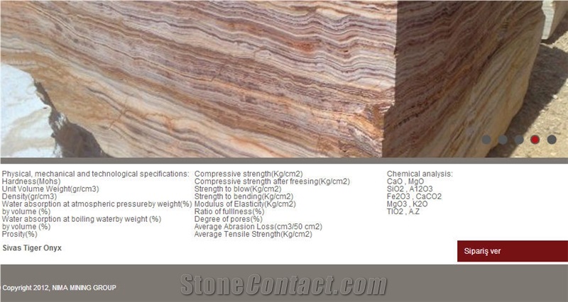 Sivas Tiger Onyx Blocks, Turkey Tiger Onyx Block