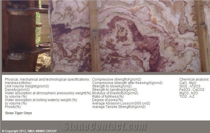 Sivas Tiger Onyx Blocks, Turkey Tiger Onyx Block
