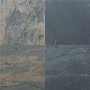 Black Rustic Slate Slabs & Tiles, India Black Slate