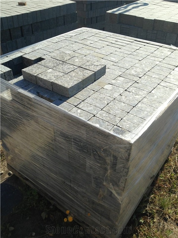 Black Granite Cobble & Pavers, Black Granite Cobbles