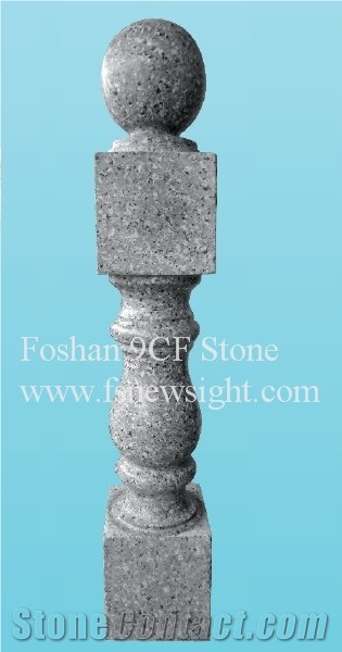 G603 Granite End Pillar 103x20x20 cm Square, Natural Grey Granite Balustrade & Railings