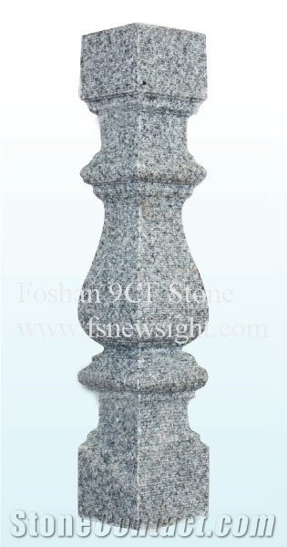 Granite Baluster 60x11x11 cm Filiform Square G603, Natural Grey Granite Baluster