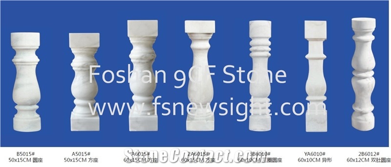 Natural White Marble Balustrade/Railing/Handrail, White Marble Railings