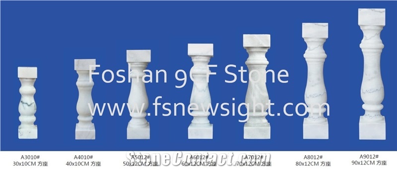 Natural White Marble Balustrade/Railing/Handrail, White Marble Railings
