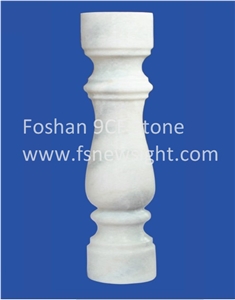 White Marble Balustrade 50x12x12 cm Square/Round, White Marble Balustrade & Railings