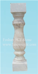 White Marble Balustrade 60x12x12 cm